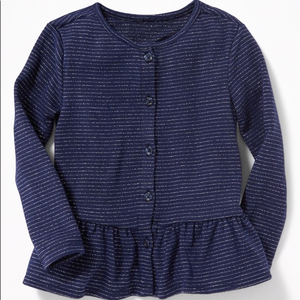 Old Navy Metallic Stripe Peplum Top - NWT - 3T